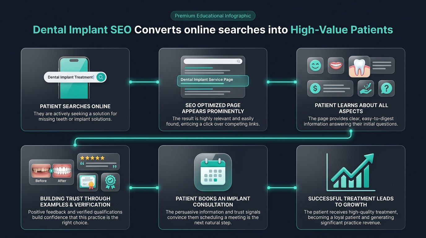 Dental implant marketing case study metrics dashboard