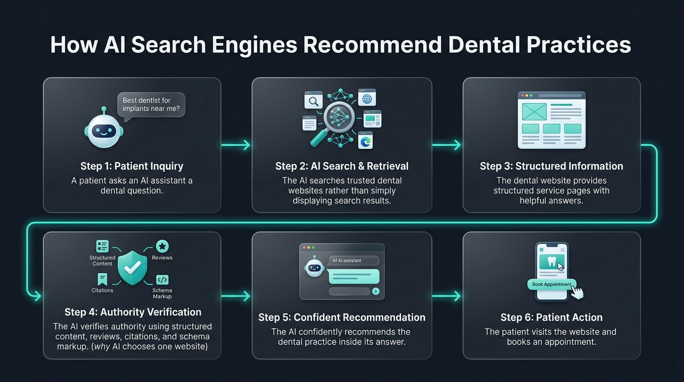AI search optimization and dental generative engines visualization