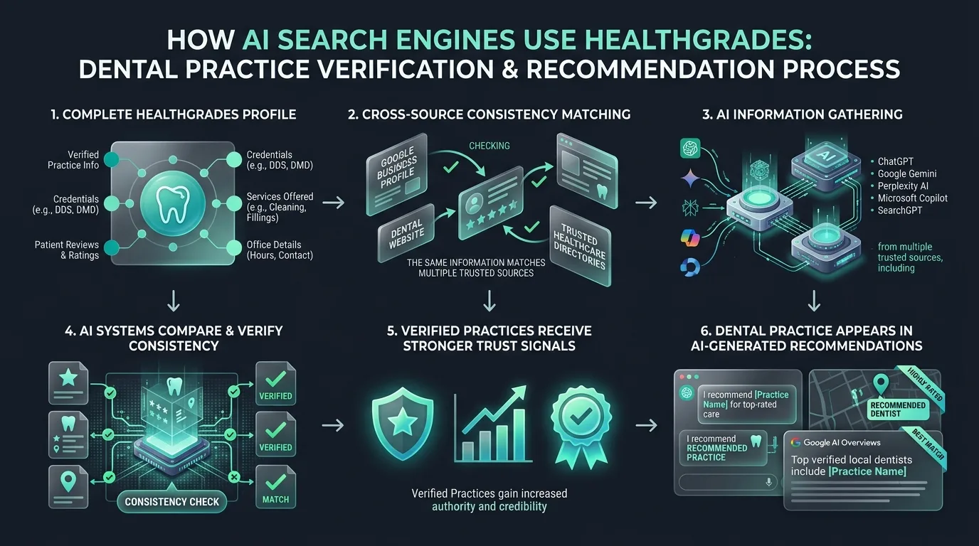 How AI Search Engines Use Healthgrades for Dental Practice Verification and Recommendation
