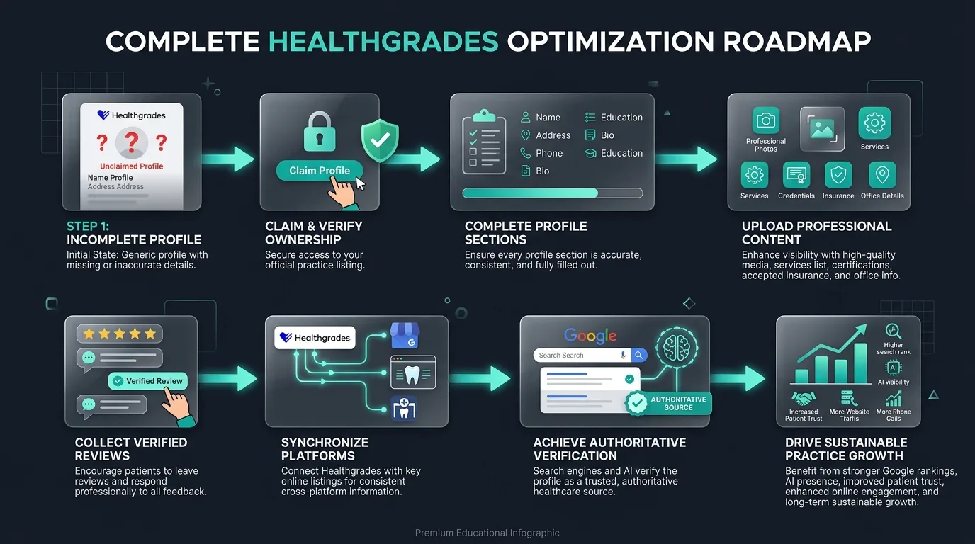Complete Healthgrades Optimization Roadmap from incomplete profile to sustainable practice growth