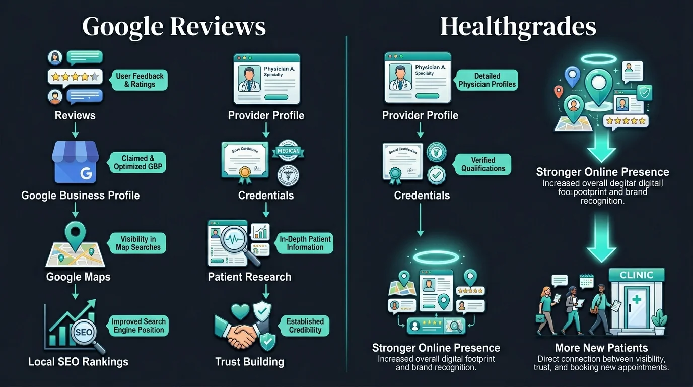 Comparing Healthgrades and Google Reviews Side by Side