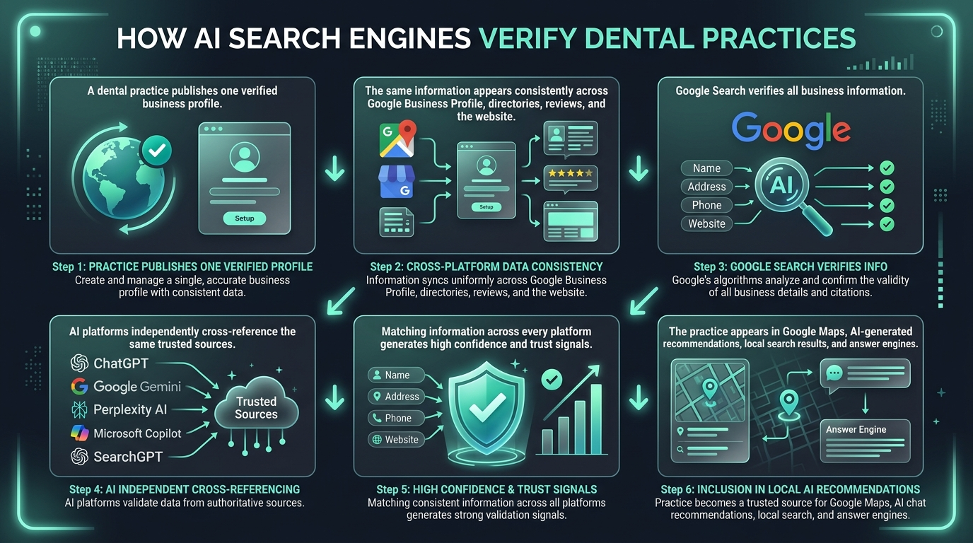 How AI Search Engines Verify Dental Practices