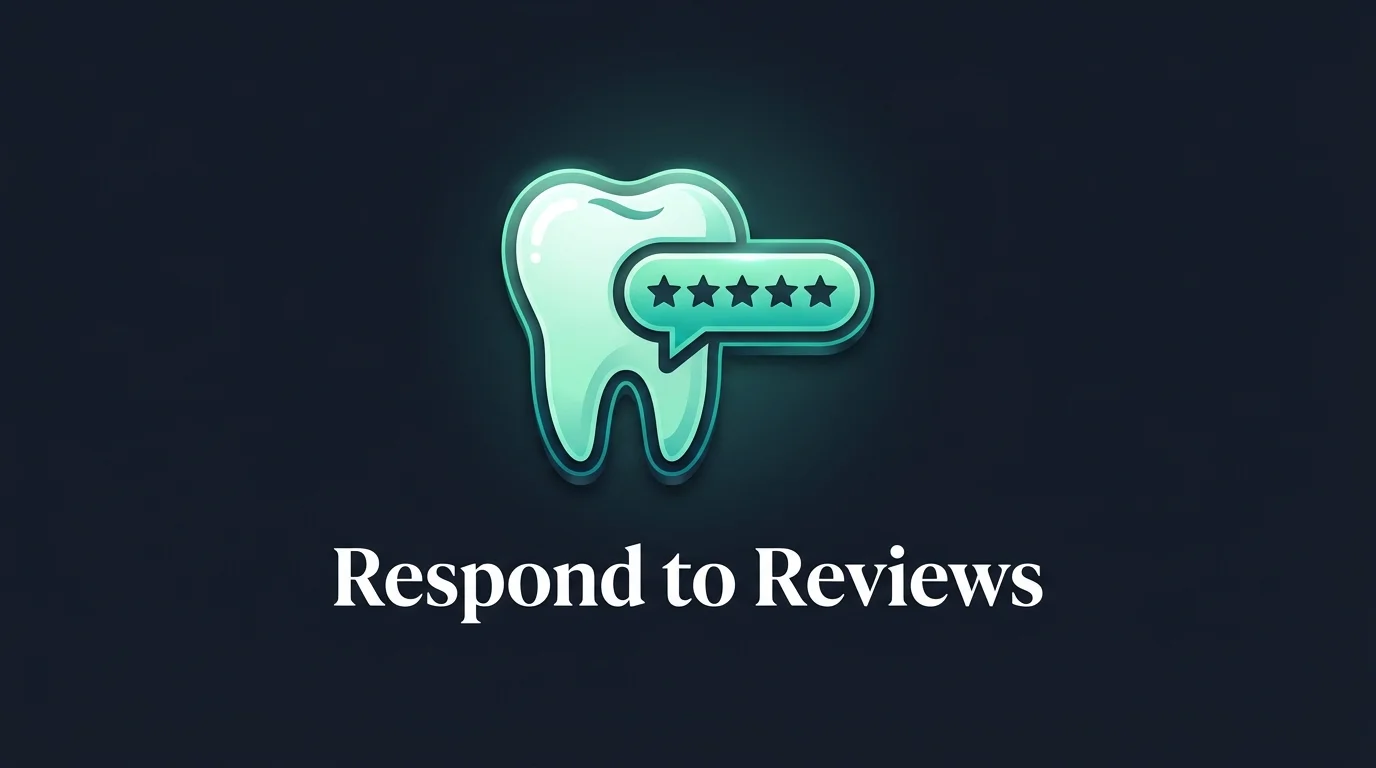 How to Respond to Google Reviews as a Dentist guide banner showing profile dashboard