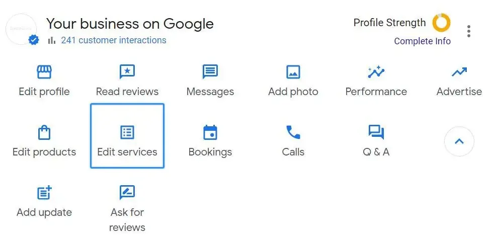 Adding custom dental services inside Google Business Profile dashboard
