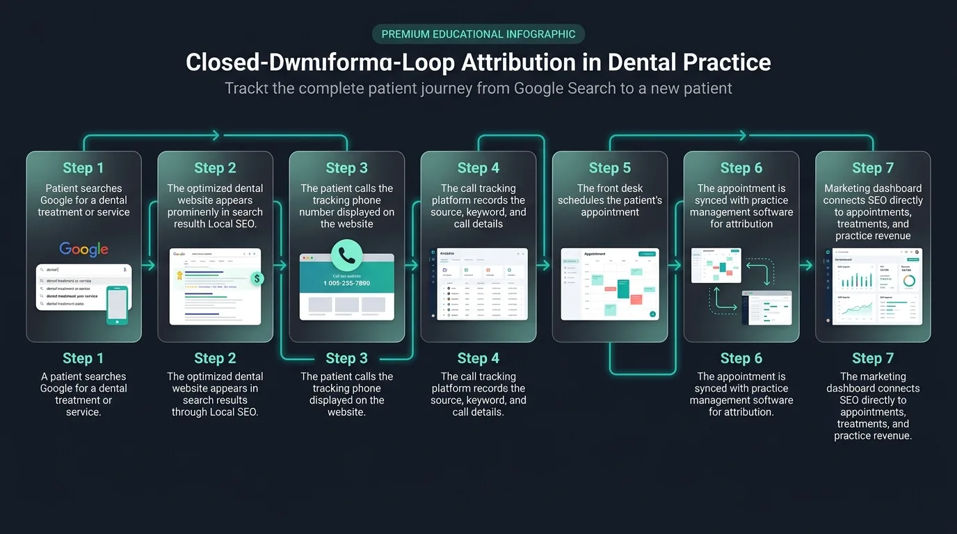 Closed loop booking attribution diagram
