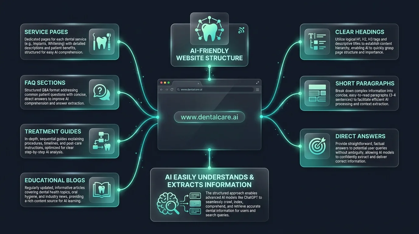 Formatting dental pages for AI bot crawlability