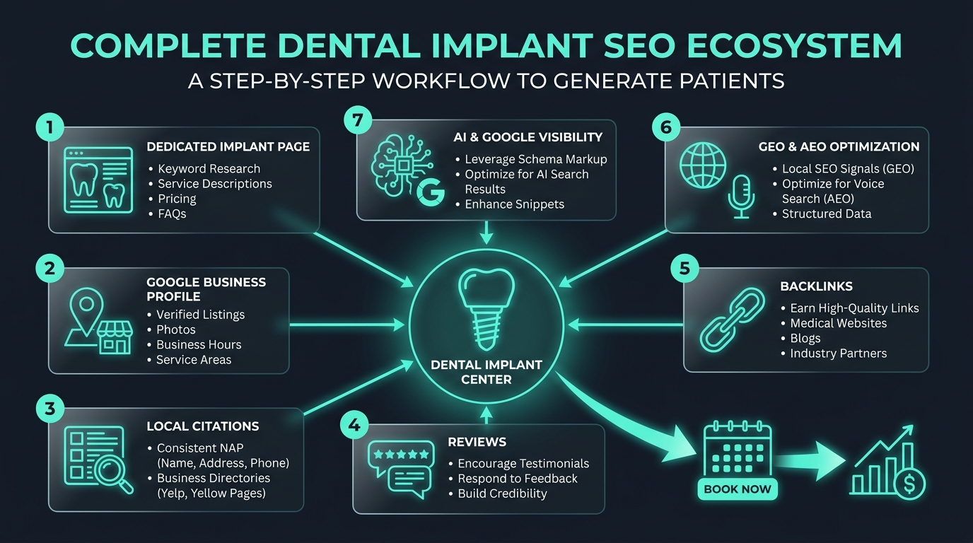 Dental implant SEO ecosystem roadmap summary