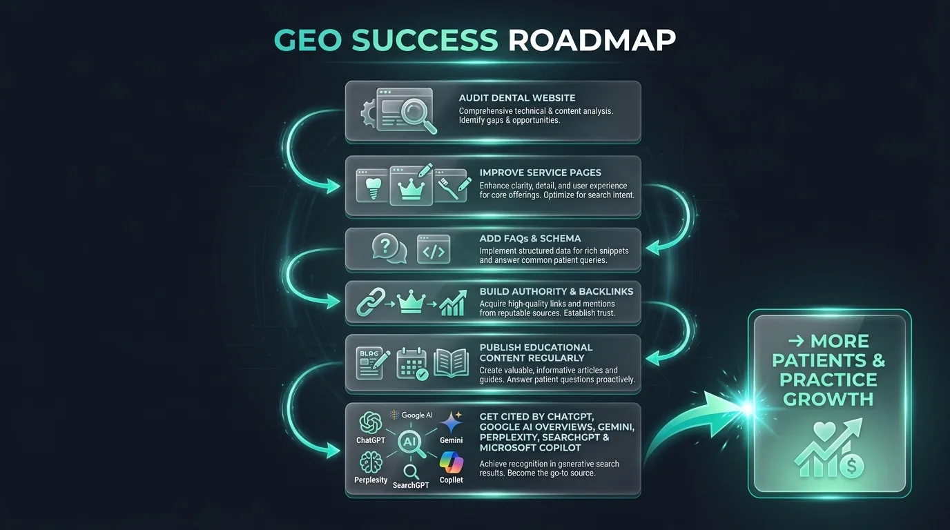 Dental GEO implementation checklist timeline