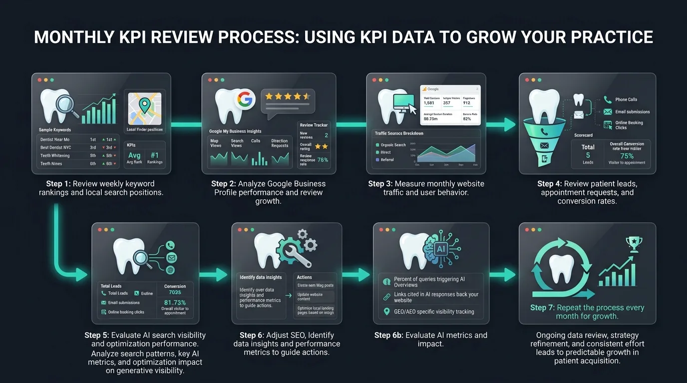 Monthly KPI analytics review process map