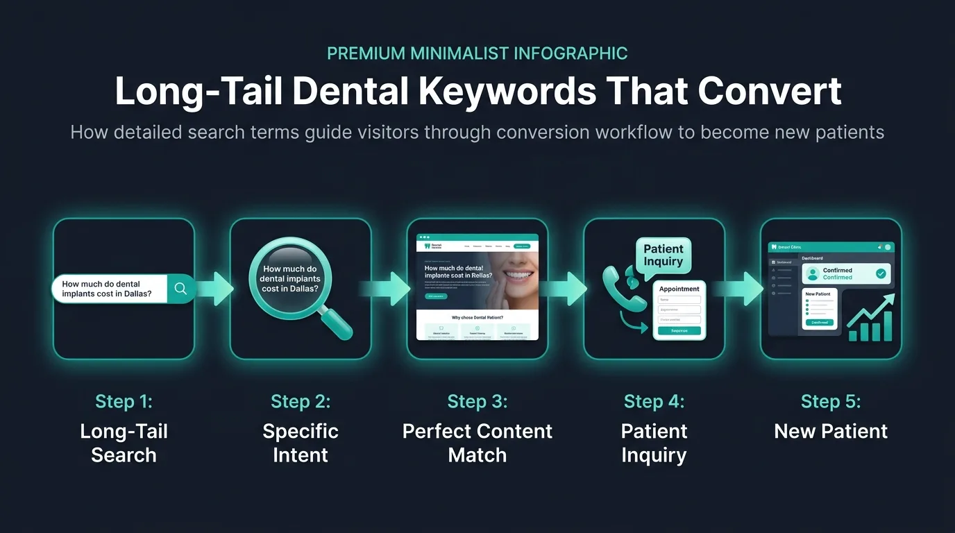 Long-Tail Dental Keywords That Convert complete dental SEO guide hero banner