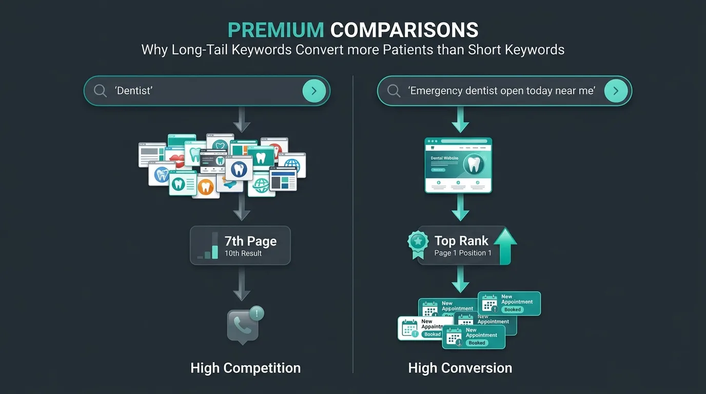 Why long-tail dental keywords convert more patients than short keywords