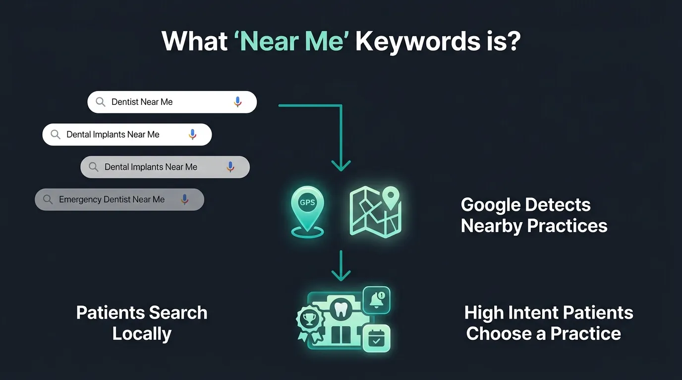 Near me keywords for dentists search behavior and intent analysis