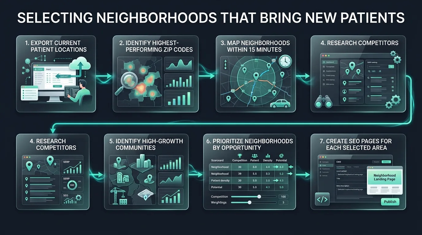 How to select neighborhoods that bring new dental patients step by step process