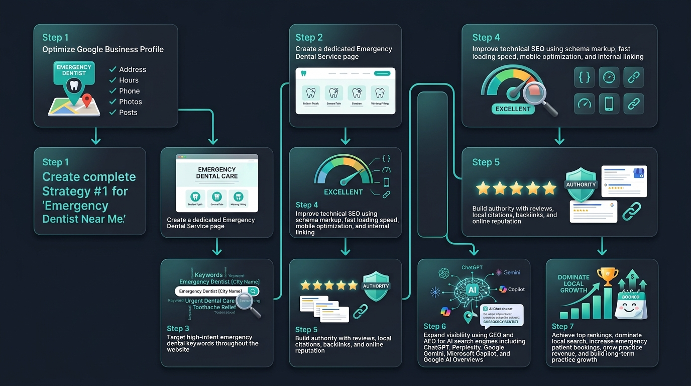Local SEO ranking roadmap overview for emergency dentists