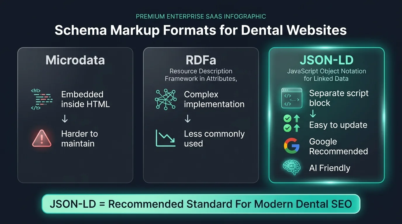 JSON-LD structured data block structure for dental SEO