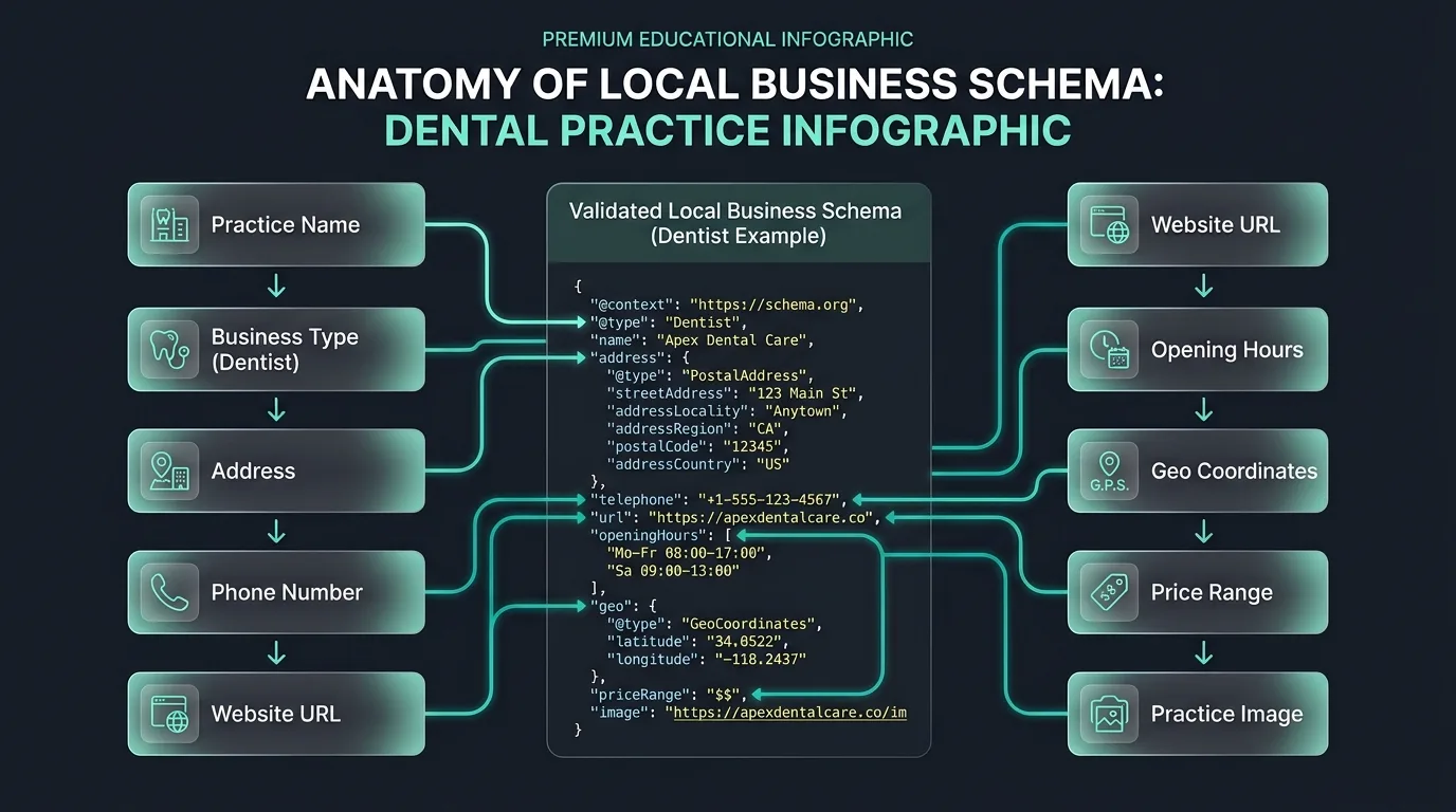 Local business schema properties hierarchy flowchart