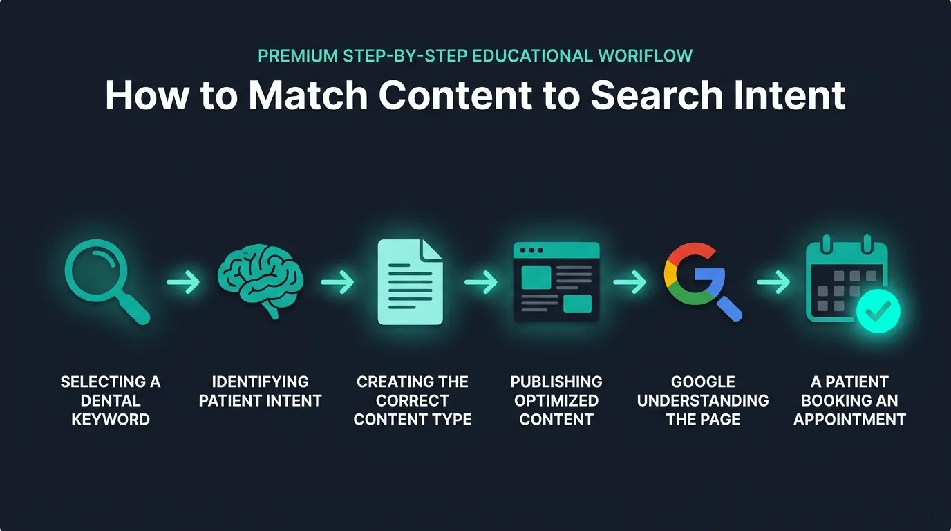 How to match dental website content to search intent step by step workflow