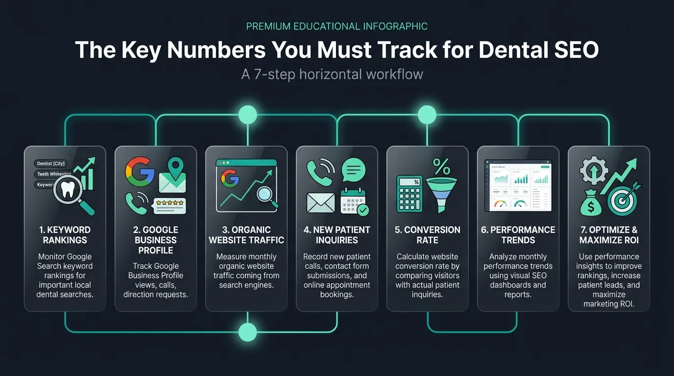 KPI metrics dashboard for dental SEO